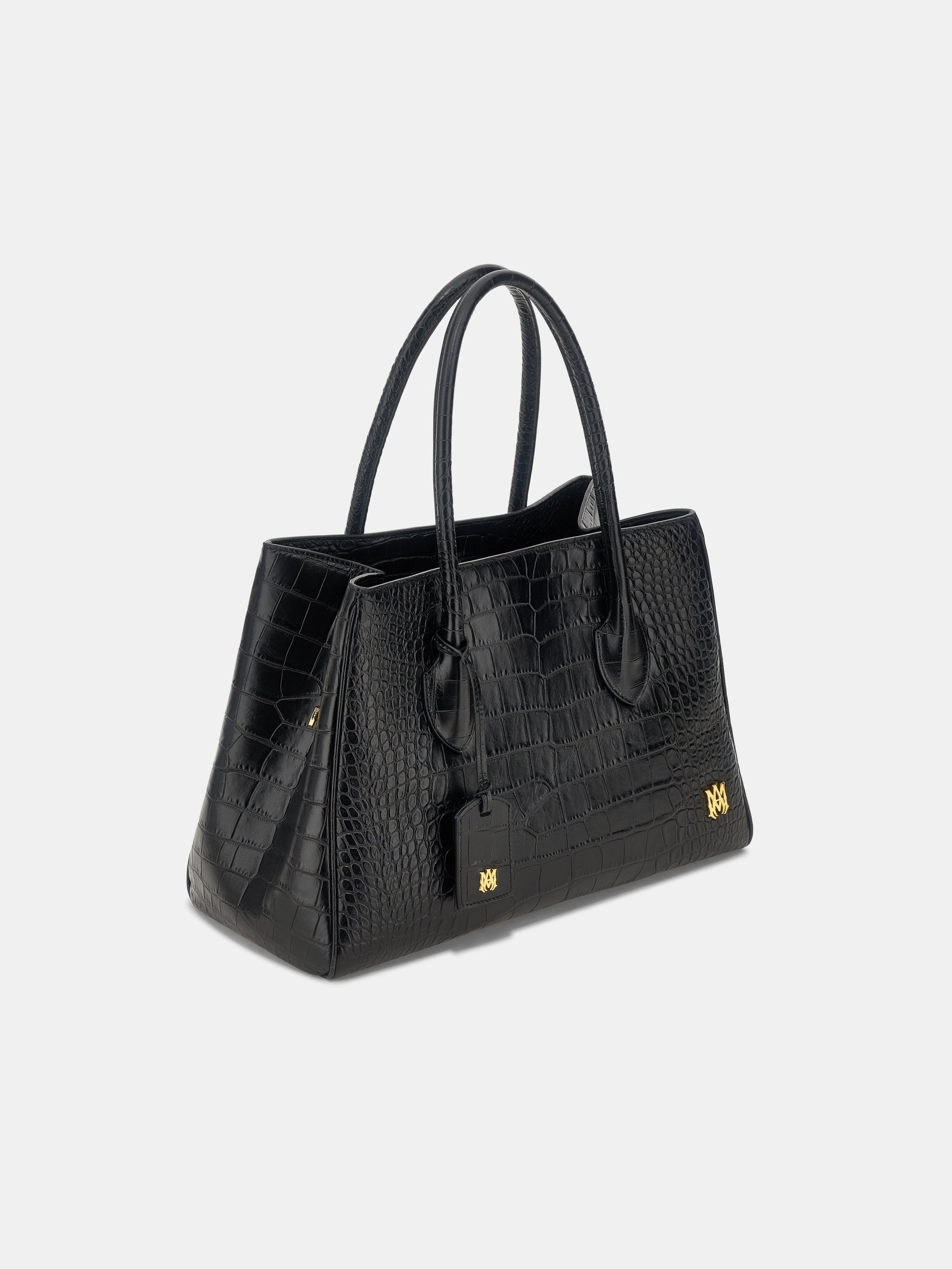 Embossed Croc Honey 40 Tote - Black | Amiri Affordable