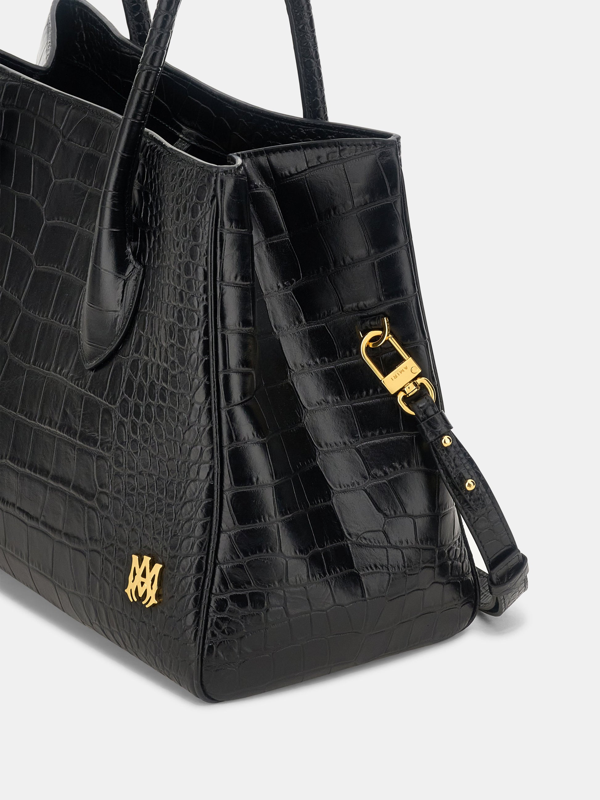 Embossed Croc Honey 40 Tote - Black | Amiri Affordable