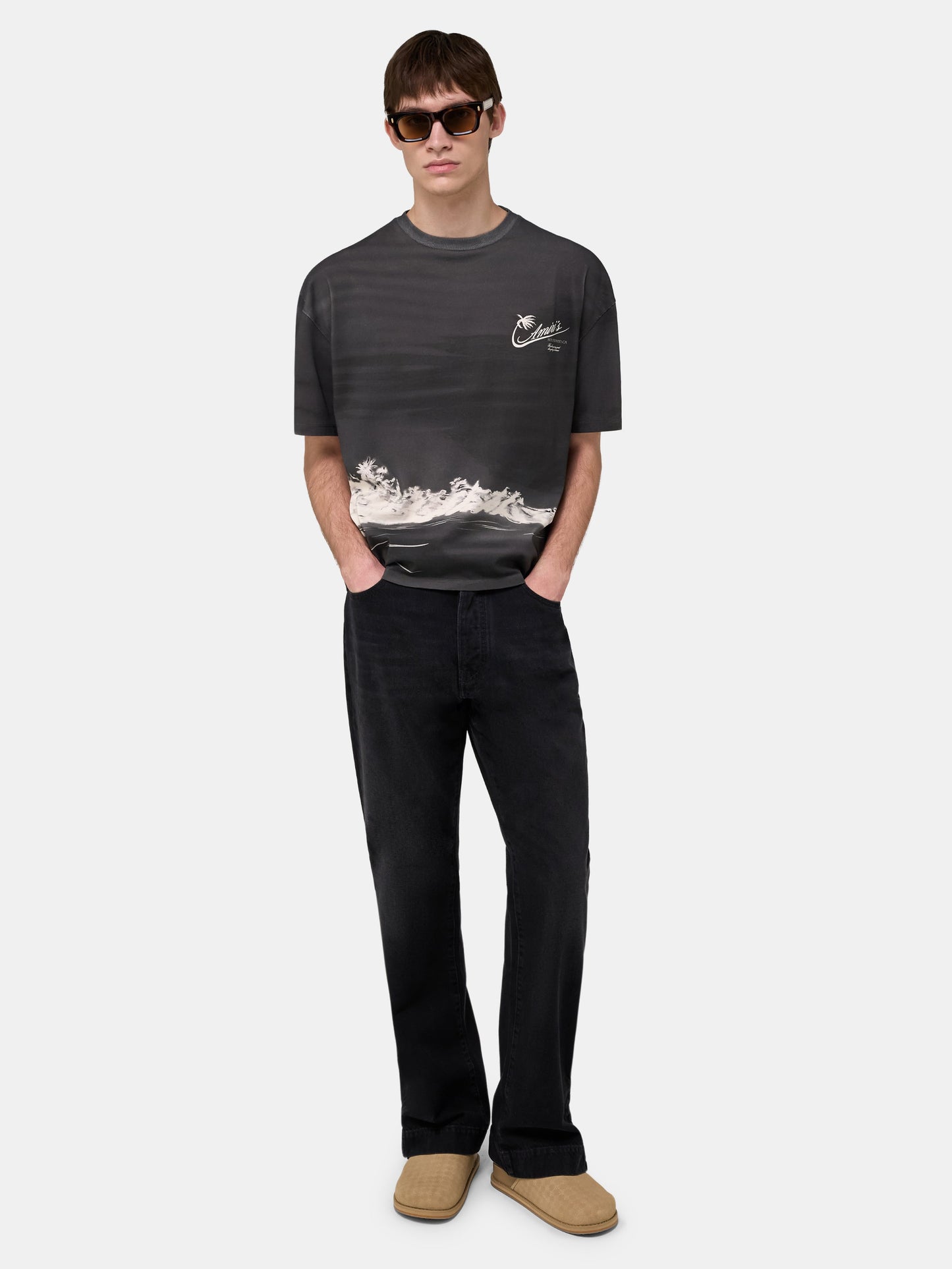 Palms Oversized Tee - Black | Amiri Special Offer