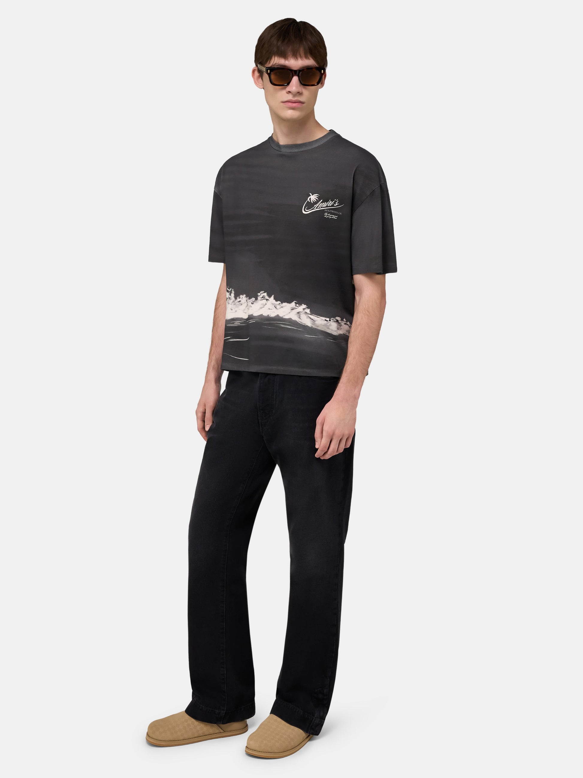 Palms Oversized Tee - Black | Amiri Special Offer