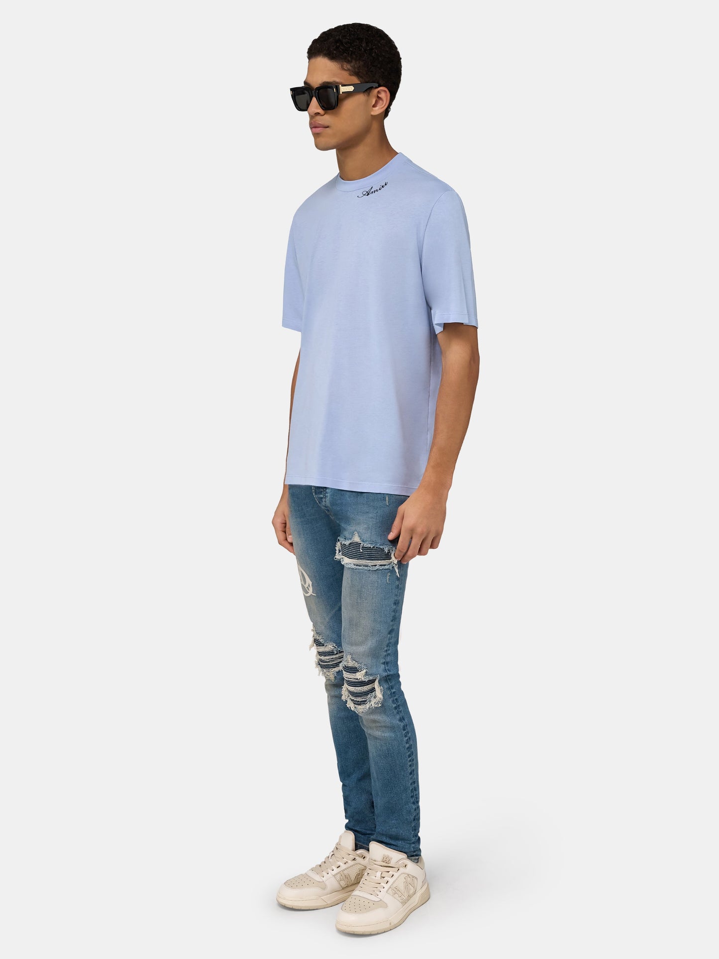 Amiri Script Tee - Skyline Blue | Amiri Best Seller