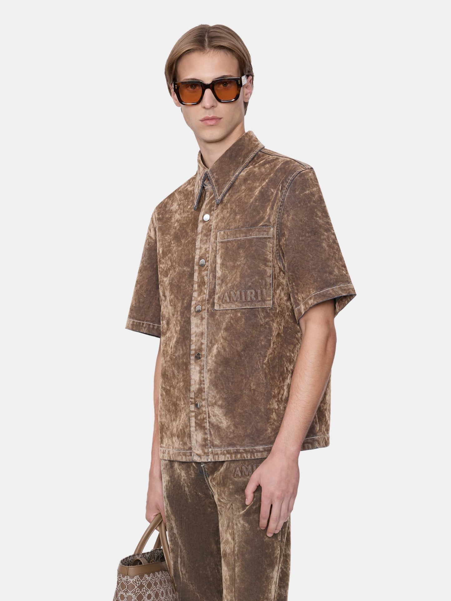 Velvet Camp Shirt - Tan | Amiri Featured