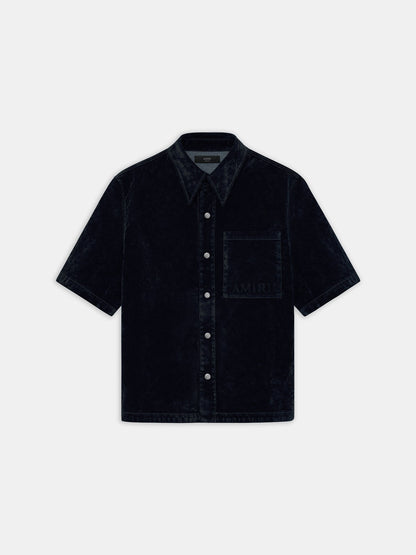 Velvet Camp Shirt - Black | Amiri Online