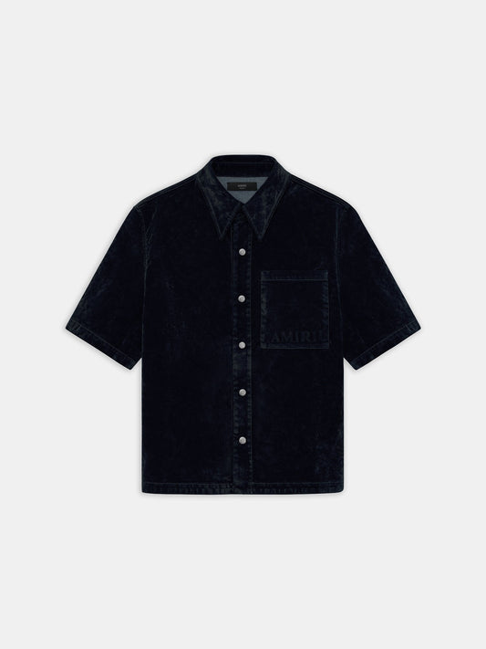 Velvet Camp Shirt - Black | Amiri Online