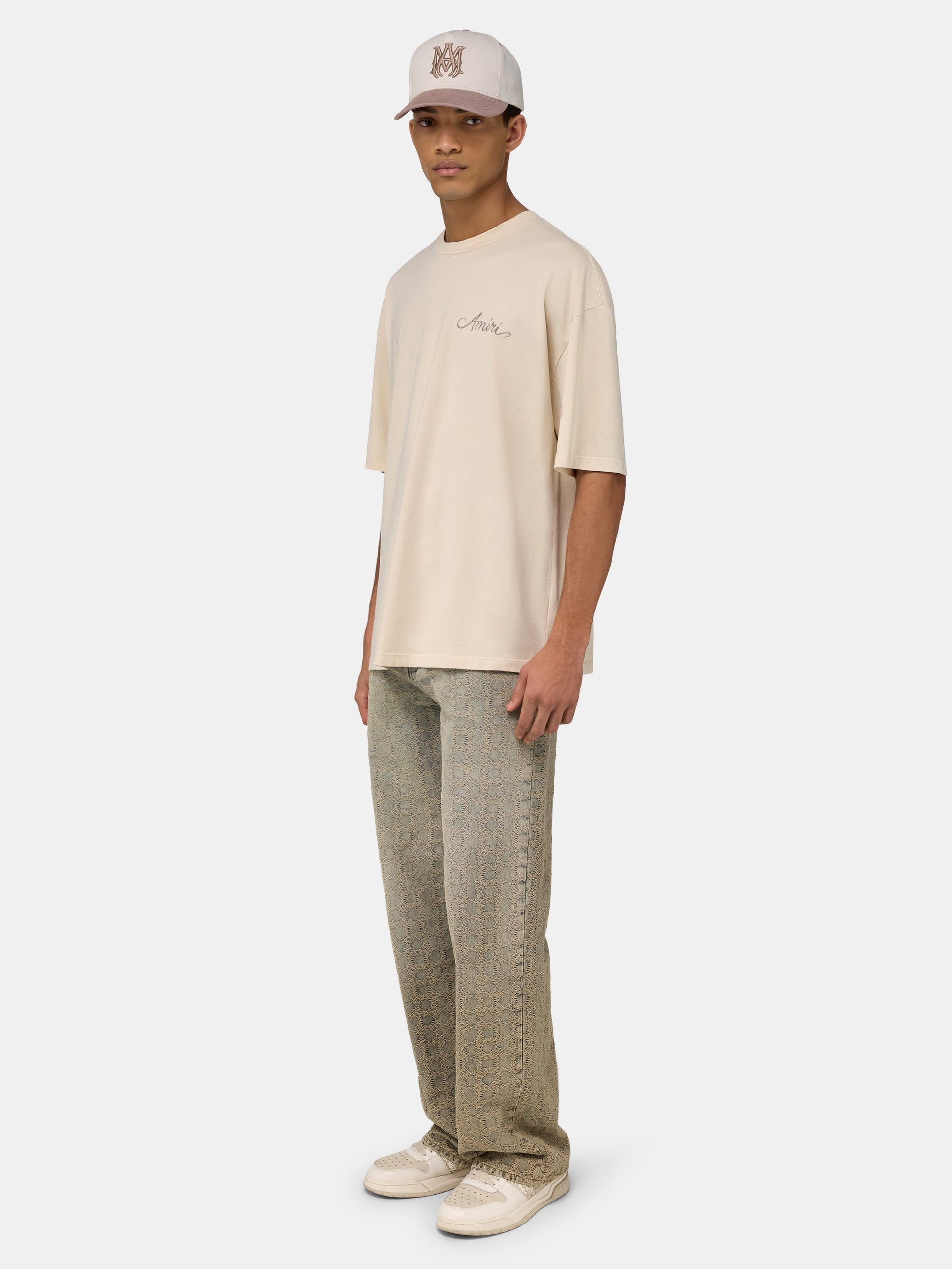 Ma Quad Checkerboard Oversized Tee - Alabaster | Amiri Featured