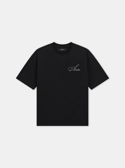 Crystal Amiri Script Oversized Tee - Black | Amiri Popular Choice