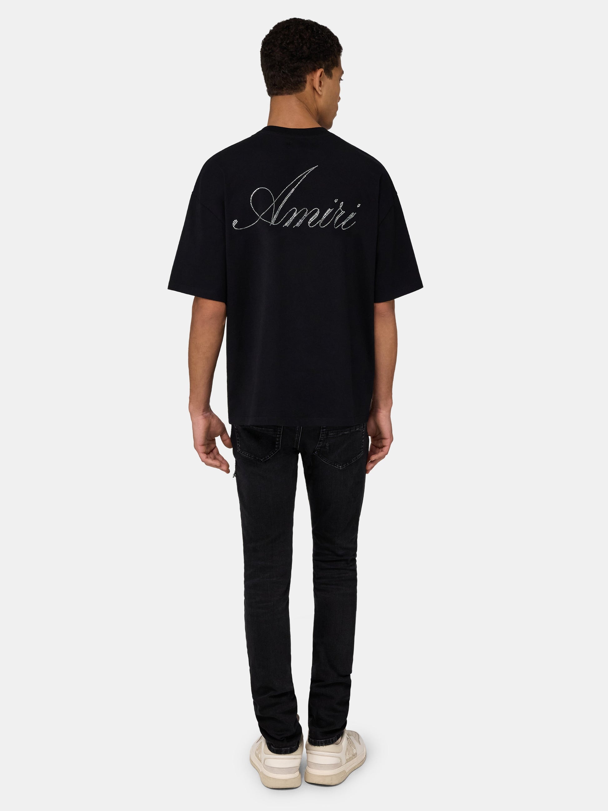 Crystal Amiri Script Oversized Tee - Black | Amiri Popular Choice