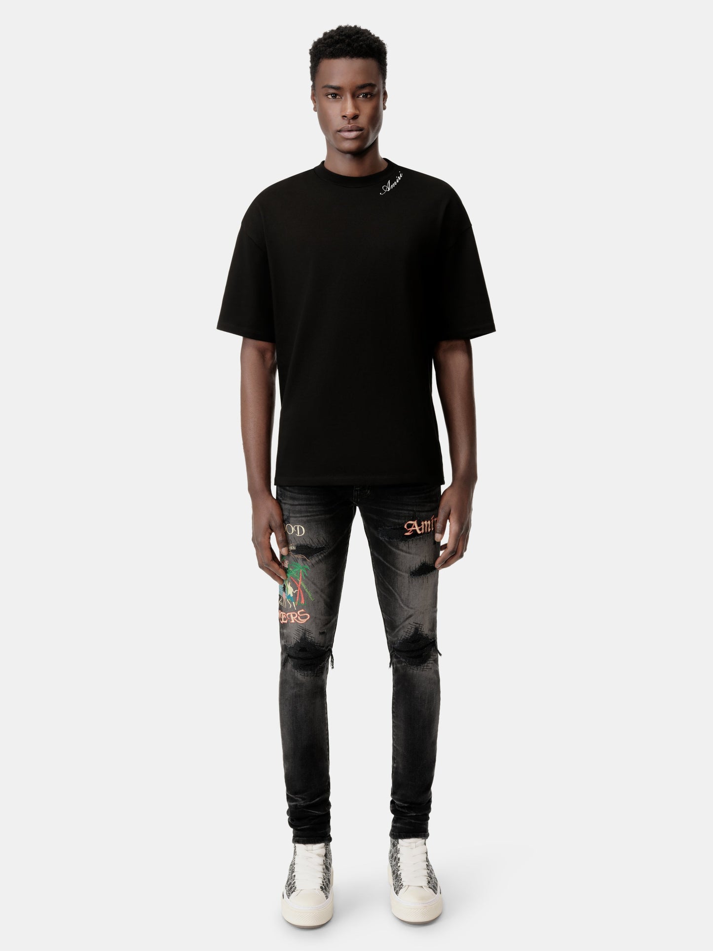 Amiri Script Tee - Black | Amiri Best Seller