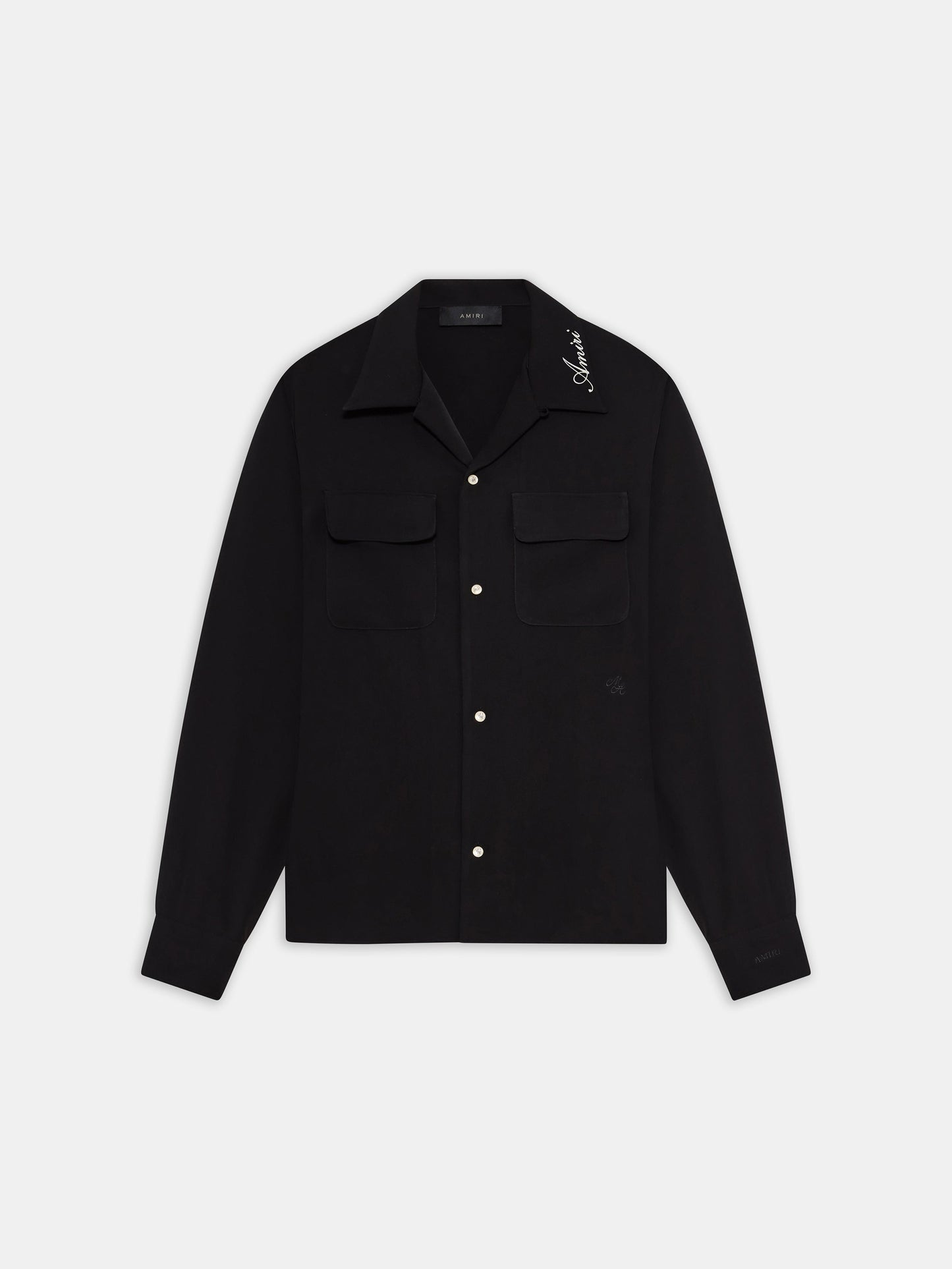 Round Pocket Dress Shirt - Black | Amiri Budget Friendly