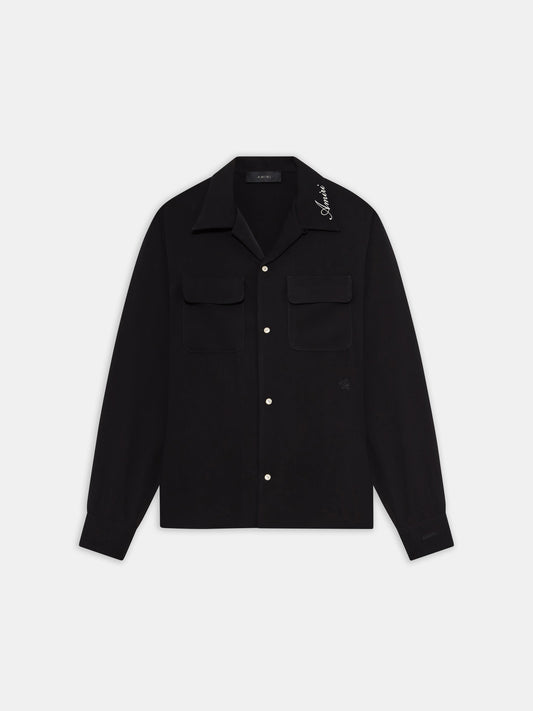Round Pocket Dress Shirt - Black | Amiri Budget Friendly