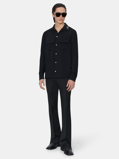 Round Pocket Dress Shirt - Black | Amiri Budget Friendly