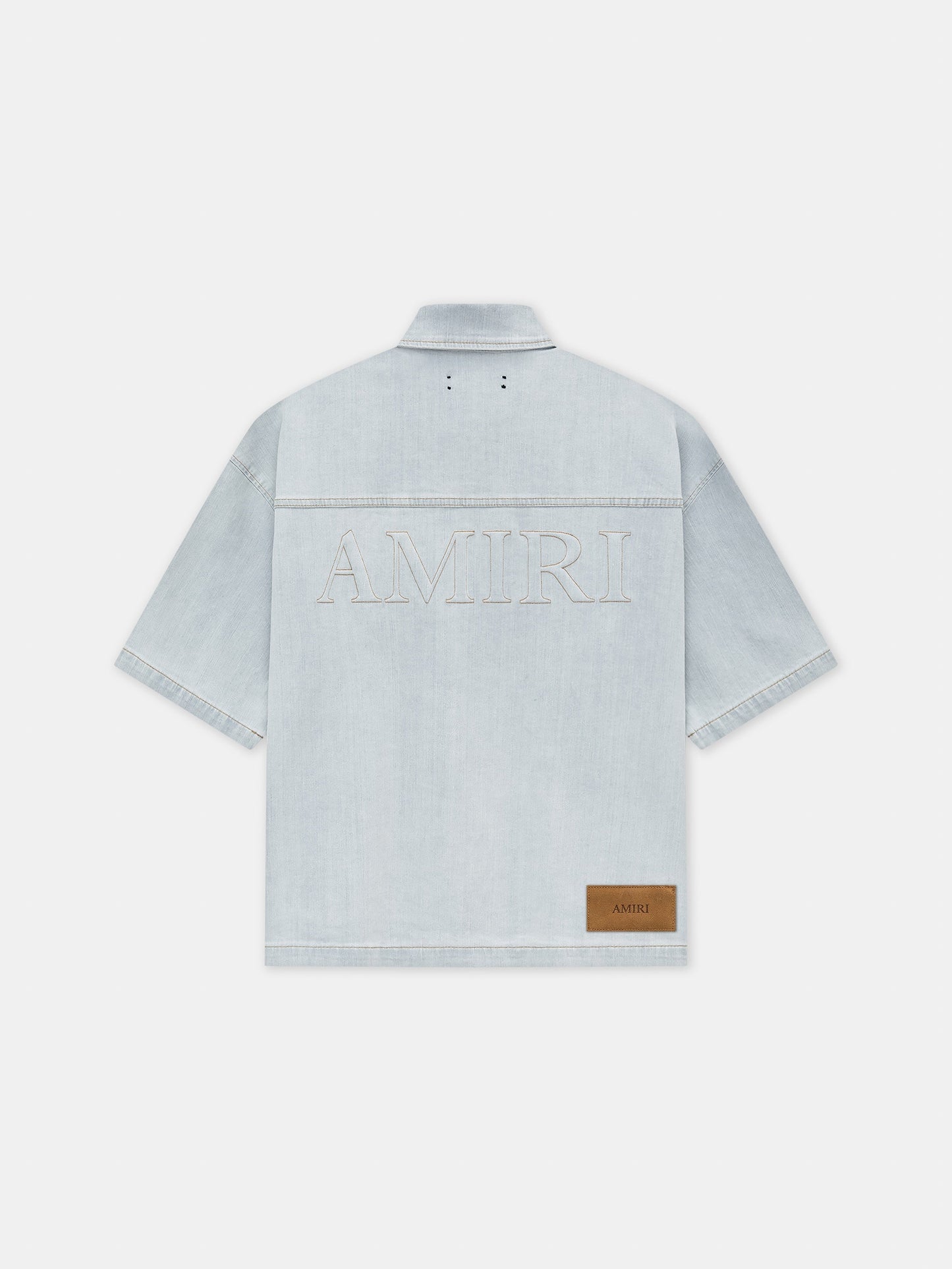 Amiri 3d Short Sleeve Snap Shirt - Light Indigo | Amiri Special Offer