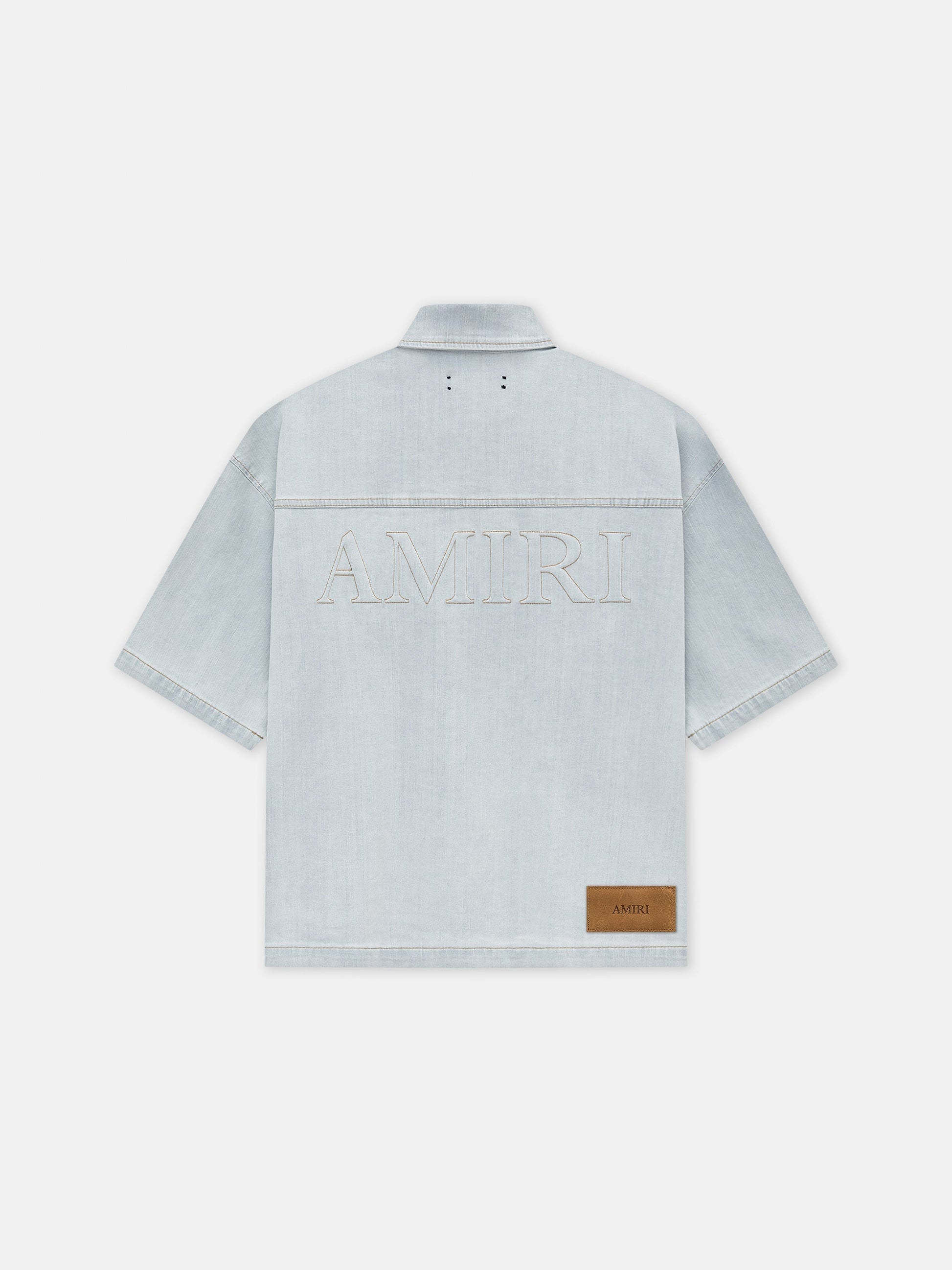 Amiri 3d Short Sleeve Snap Shirt - Light Indigo | Amiri Special Offer