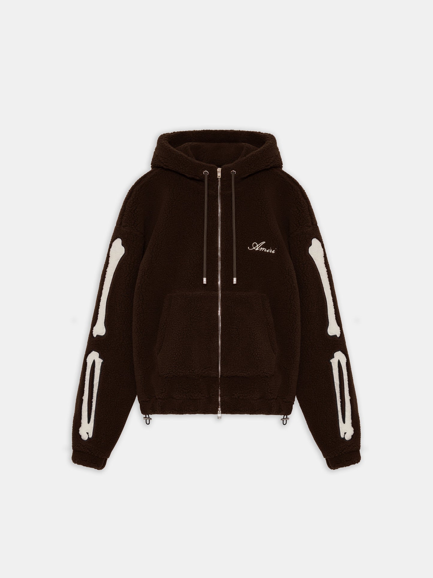 Bones Fleece Zip Hoodie - Dark Brown | Amiri Special Offer