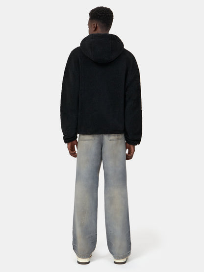 Bones Fleece Zip Hoodie - Black | Amiri Featured