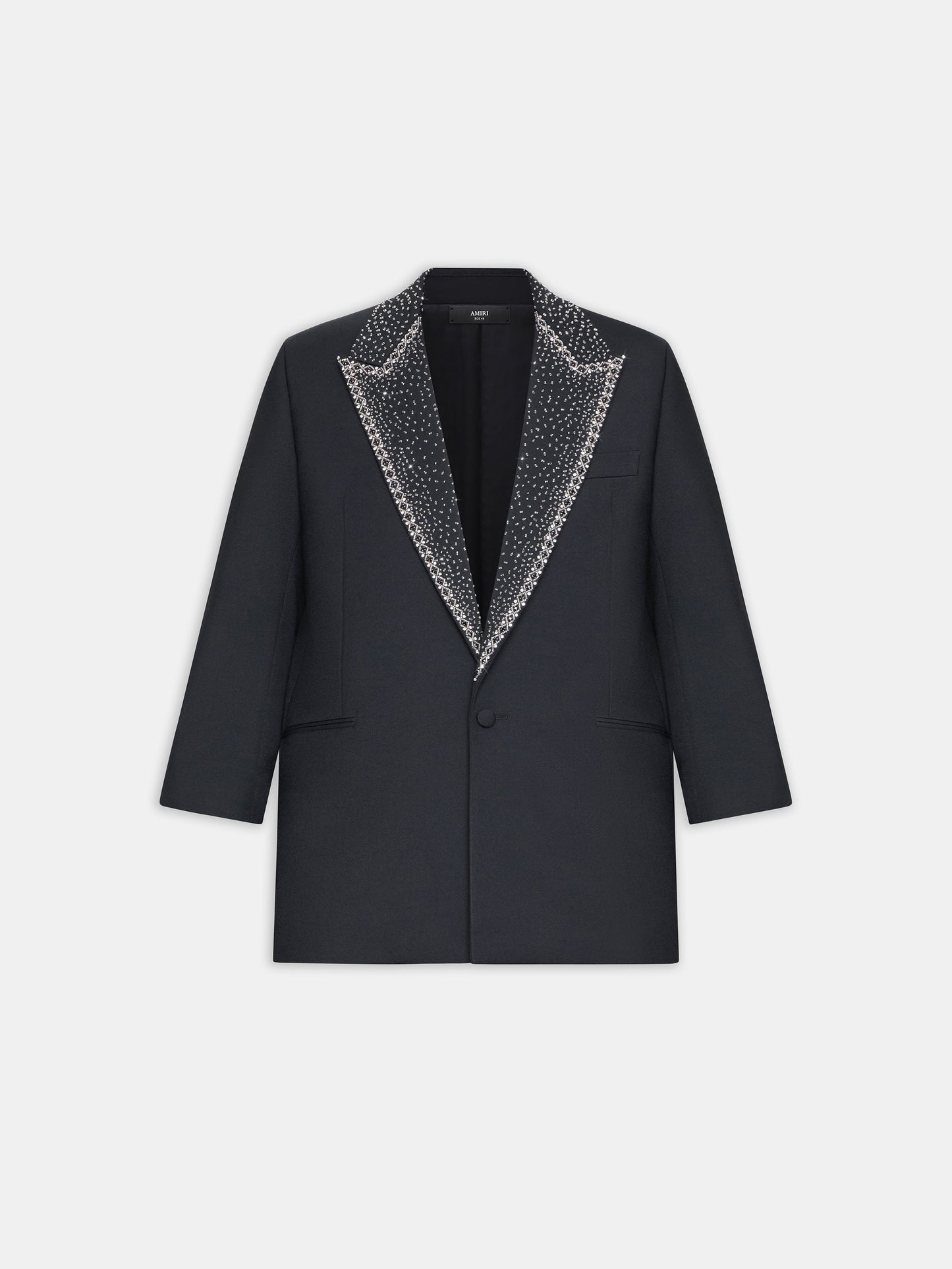 Embellished Lapel Single-Breasted Blazer - Black | Amiri Sale