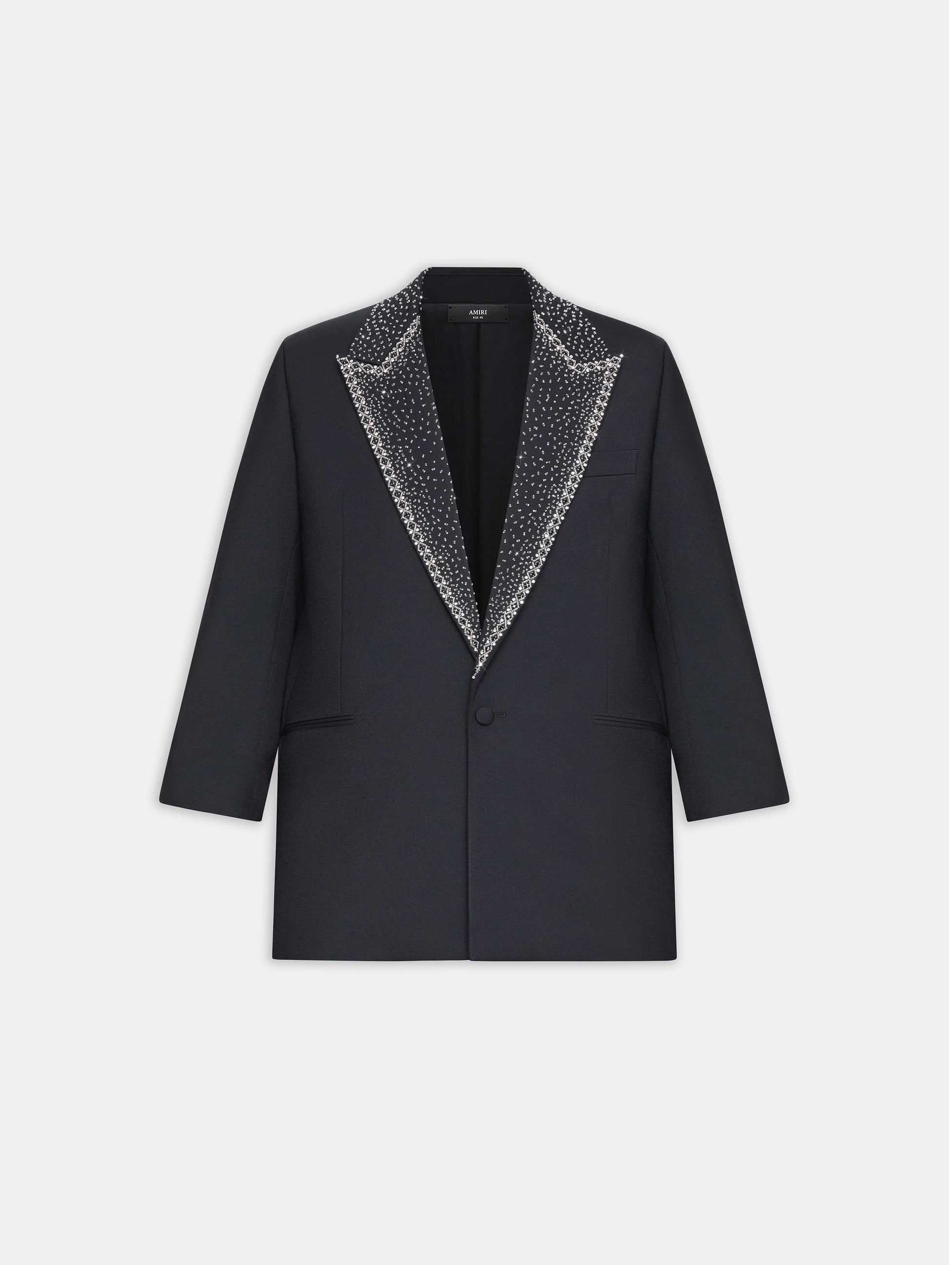 Embellished Lapel Single-Breasted Blazer - Black | Amiri Sale
