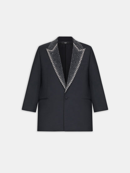Embellished Lapel Single-Breasted Blazer - Black | Amiri Sale