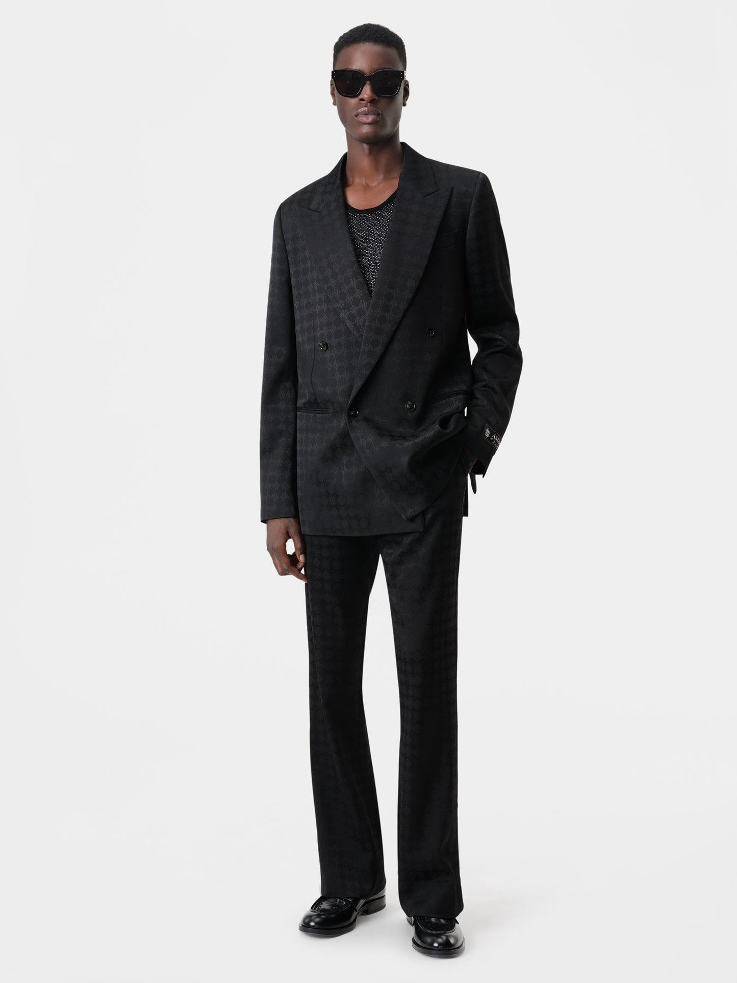 Tonal Ma Quad Double-Breasted Blazer - Black | Amiri Value