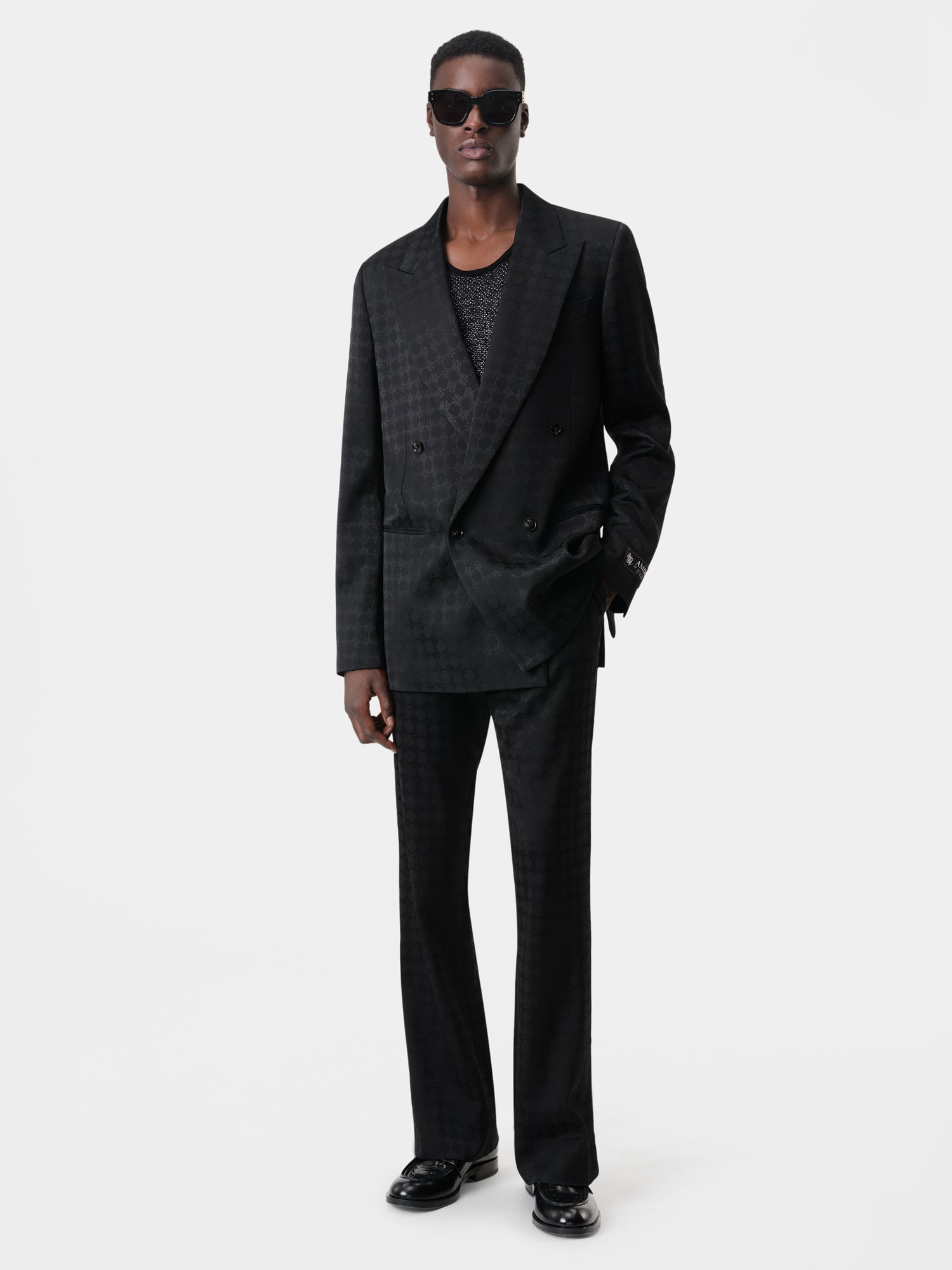 Tonal Ma Quad Double-Breasted Blazer - Black | Amiri Value