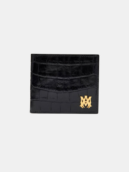 Croc Embossed Bifold - Black | Amiri Great Deal