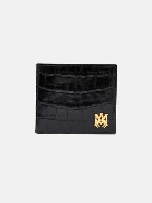 Croc Embossed Bifold - Black | Amiri Great Deal