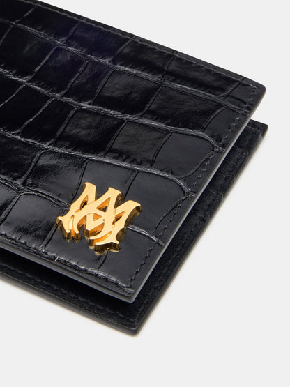 Croc Embossed Bifold - Black | Amiri Great Deal