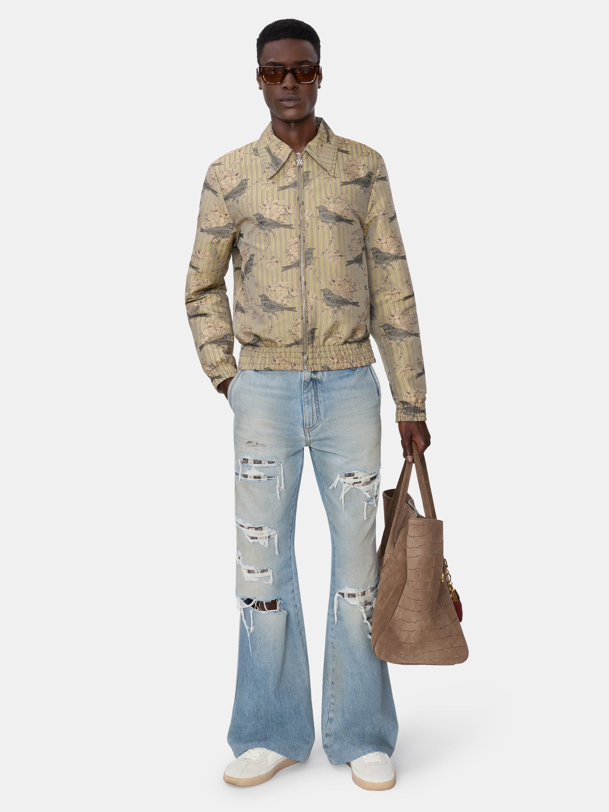 Checkered Repair Bootcut Jean - Aged Indigo | Amiri Special Offer