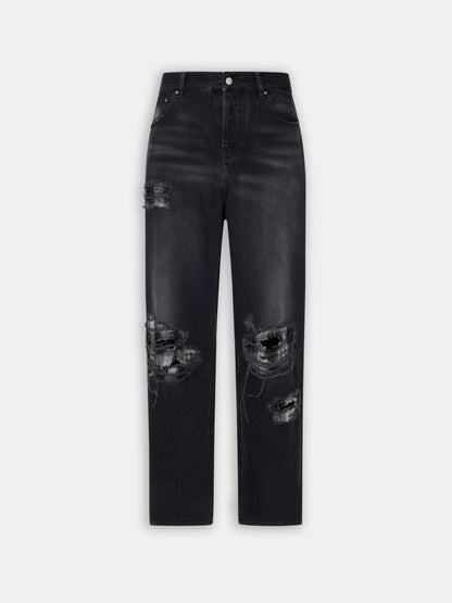 Flannel Repair Baggy Jean - Steel Black | Amiri Sale