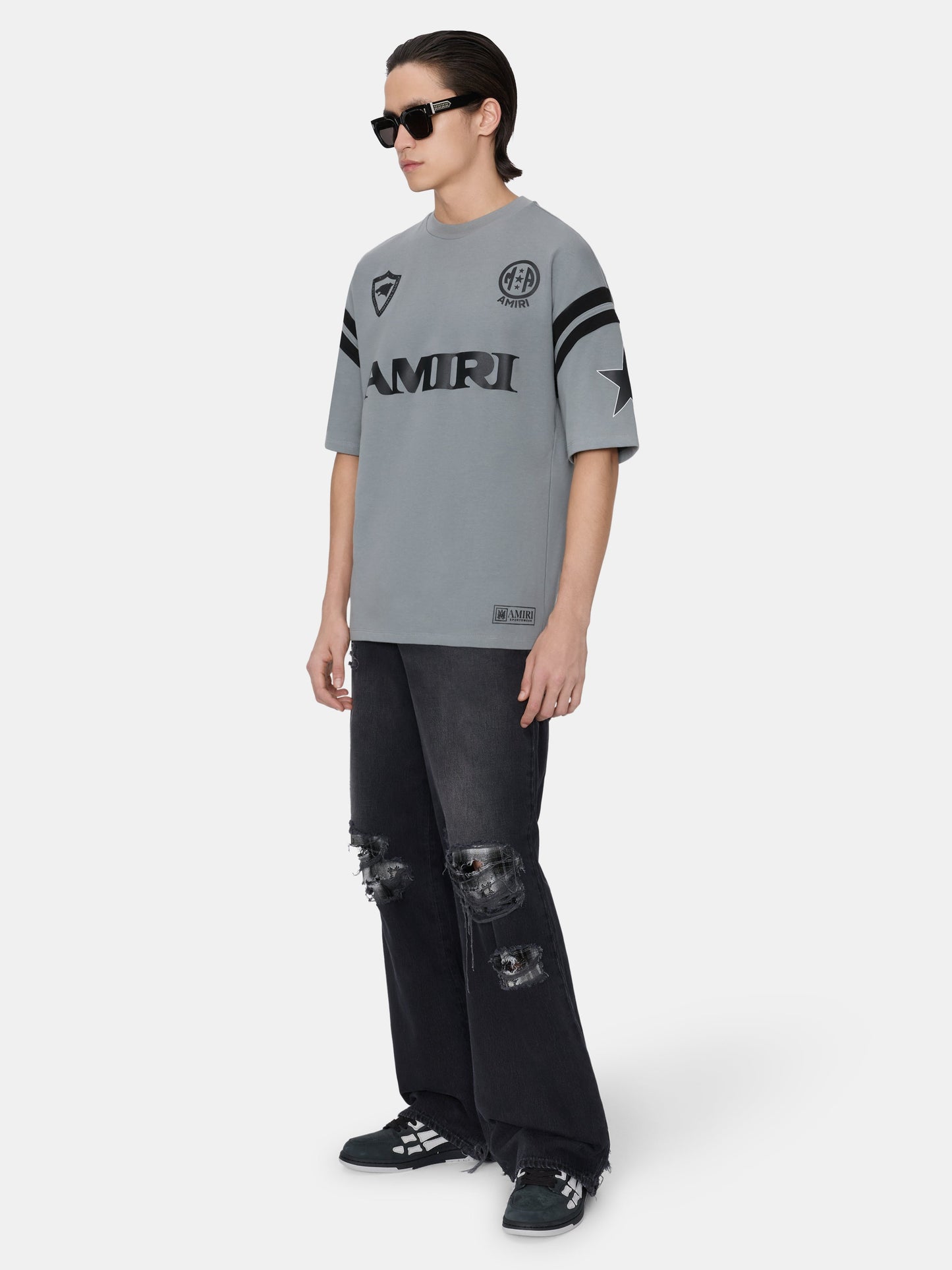 Flannel Repair Baggy Jean - Steel Black | Amiri Sale