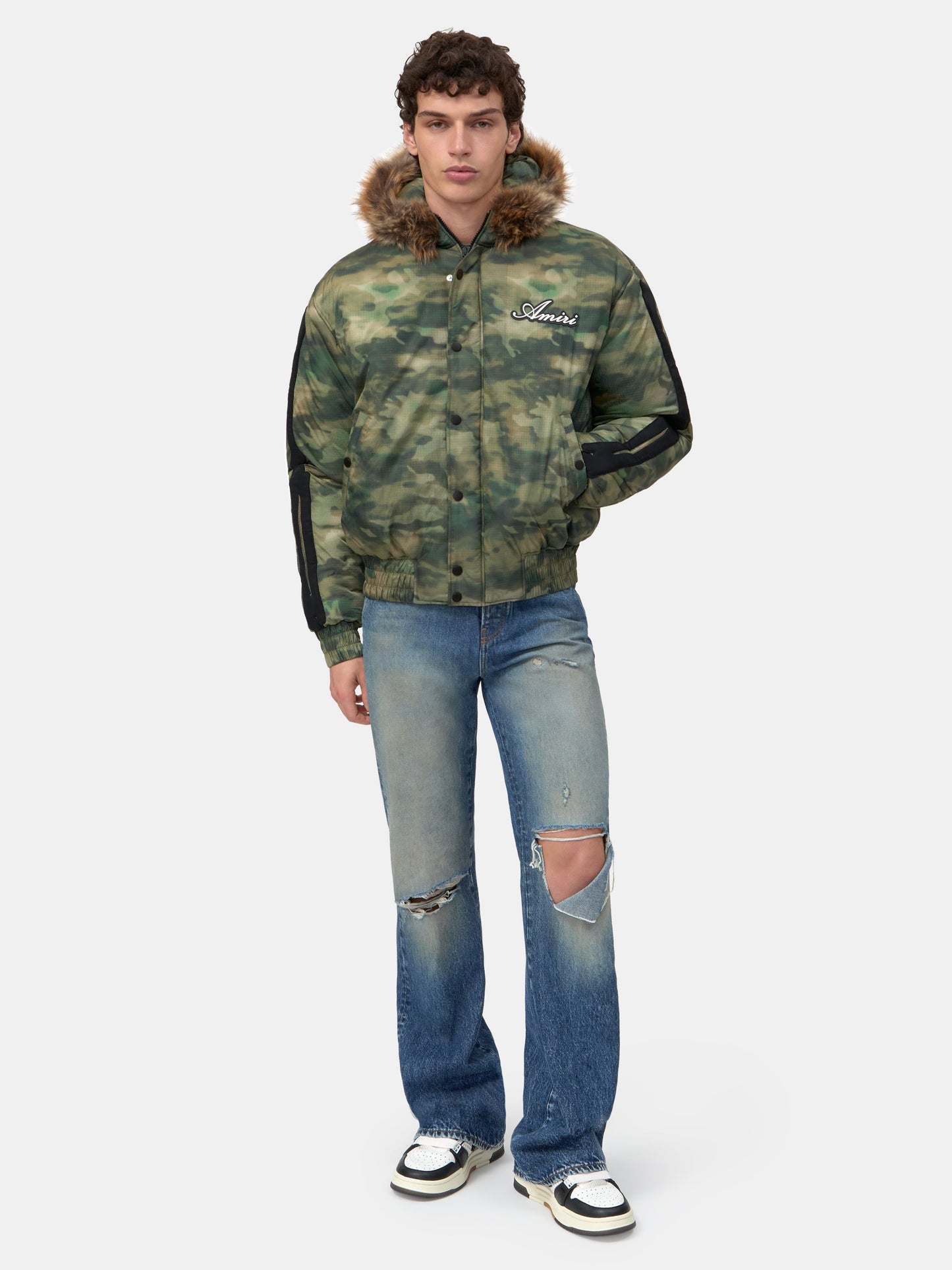 Bones Camo Hooded Down Jacket - Camo | Amiri Online