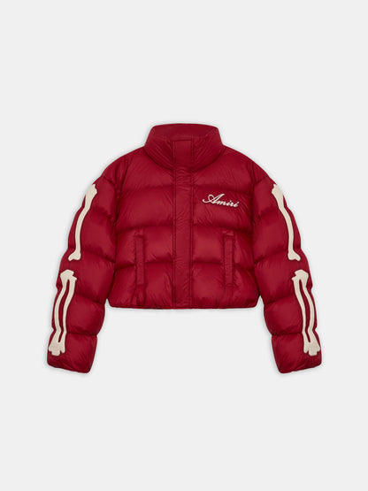 Bones Cropped Down Jacket - Deep Red | Amiri Online