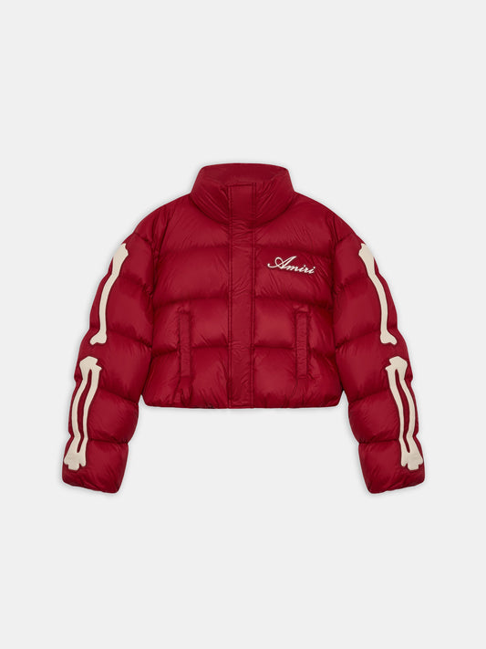 Bones Cropped Down Jacket - Deep Red | Amiri Online