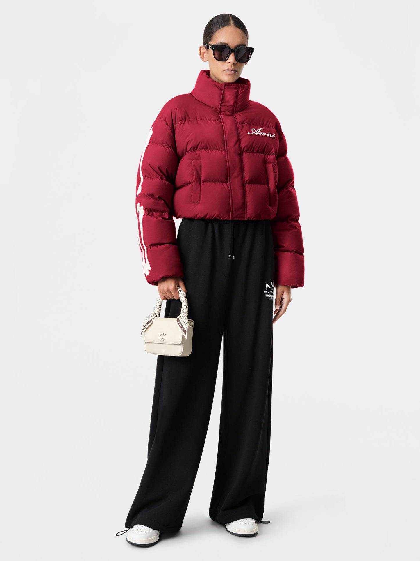 Bones Cropped Down Jacket - Deep Red | Amiri Online