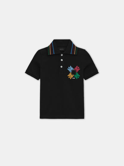 Ma Quad Scribble Polo - Black | Amiri Online