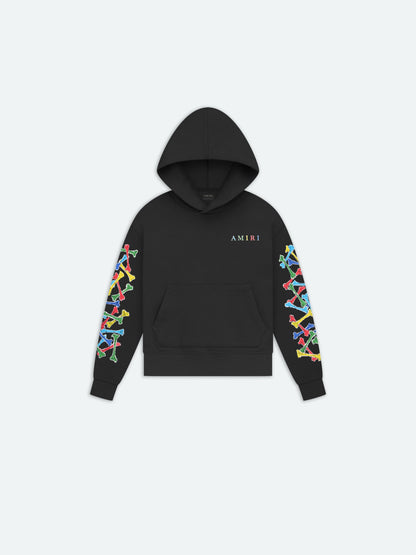 Kids - Kids Amiri Bones Scribble Hoodie - Black | Amiri Value