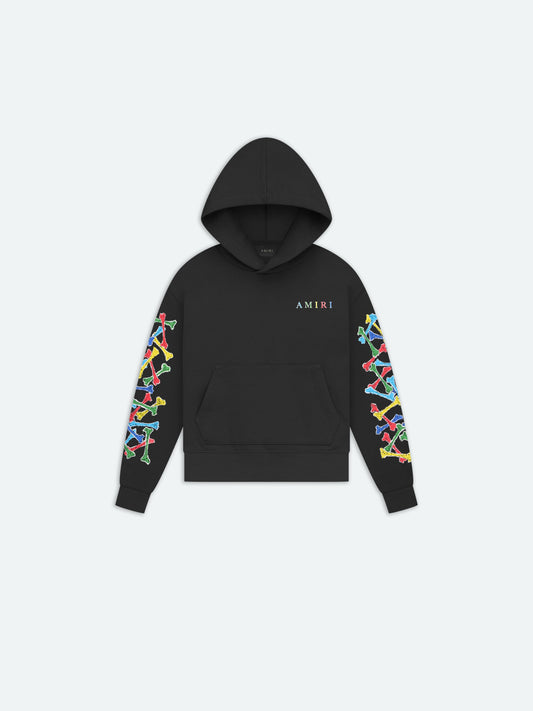 Kids - Kids Amiri Bones Scribble Hoodie - Black | Amiri Value