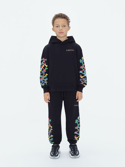 Kids - Kids Amiri Bones Scribble Hoodie - Black | Amiri Value