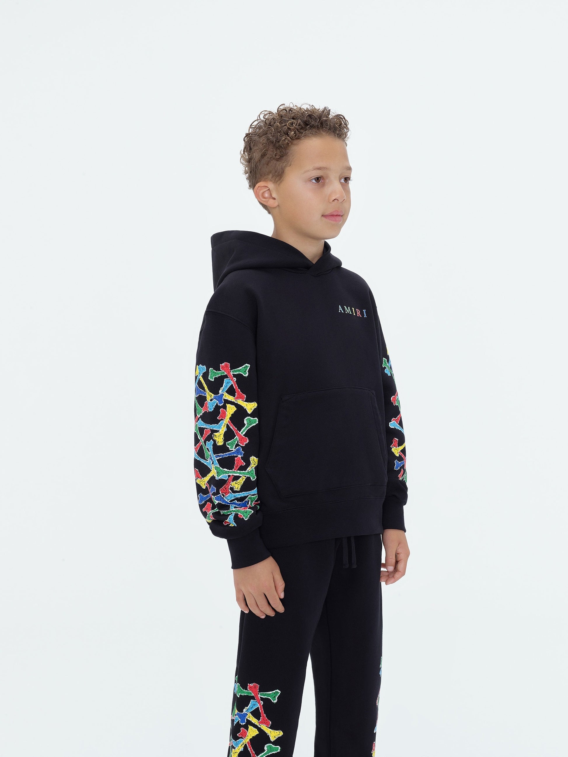 Kids - Kids Amiri Bones Scribble Hoodie - Black | Amiri Value