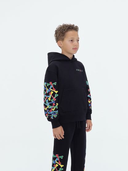 Kids - Kids Amiri Bones Scribble Hoodie - Black | Amiri Value