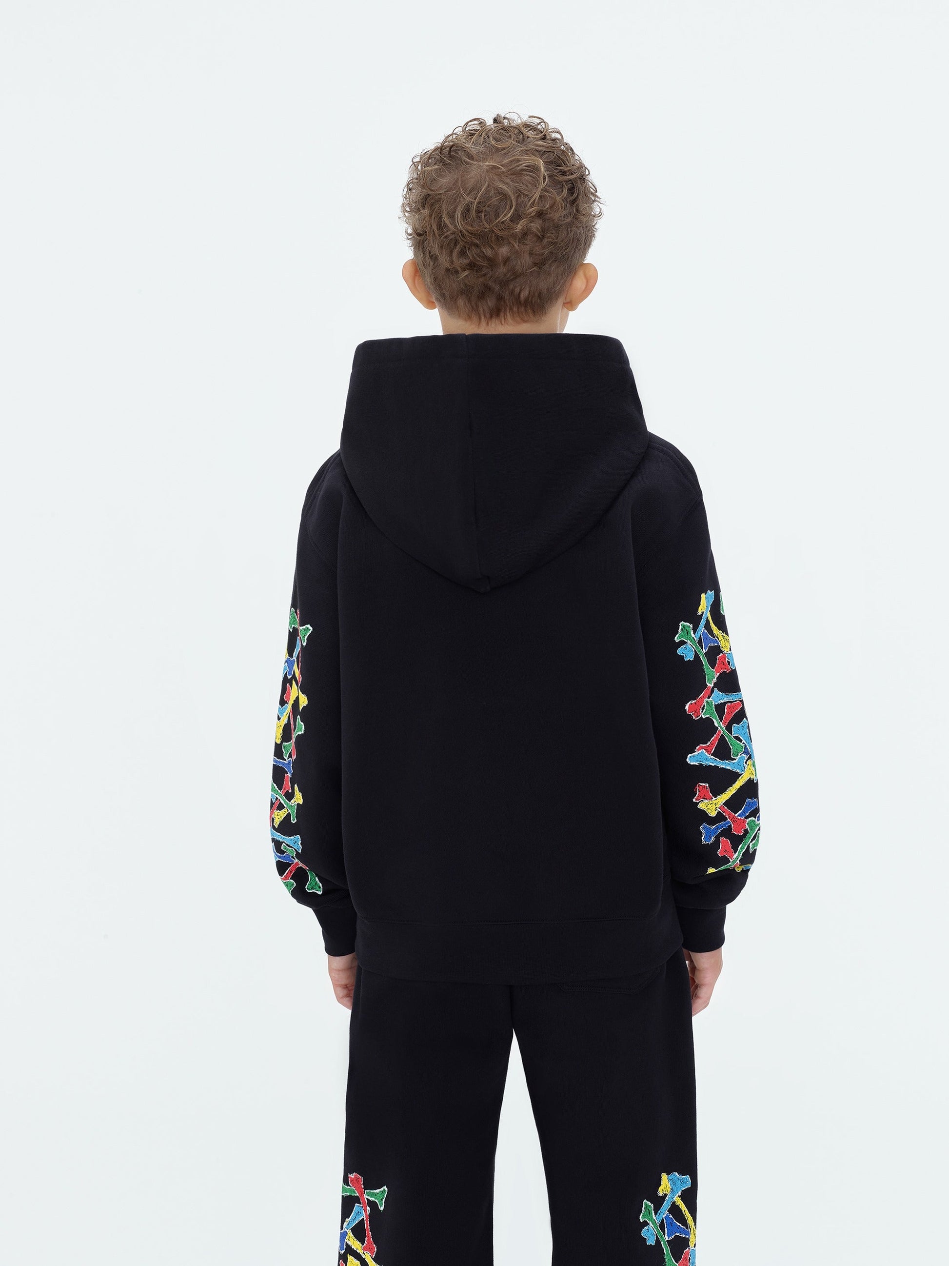 Kids - Kids Amiri Bones Scribble Hoodie - Black | Amiri Value
