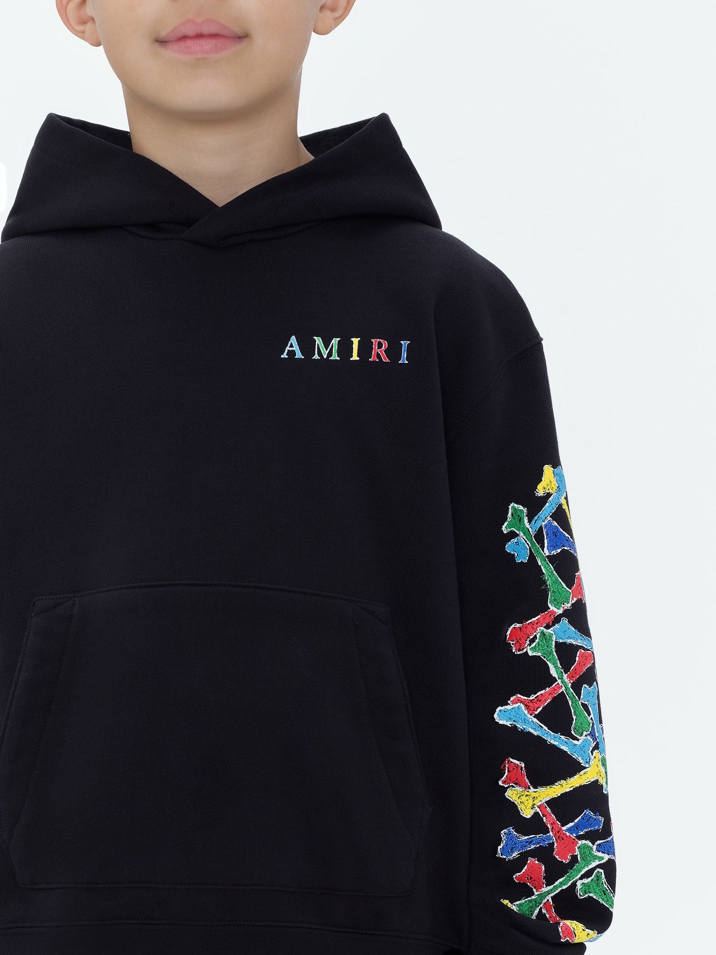Kids - Kids Amiri Bones Scribble Hoodie - Black | Amiri Value