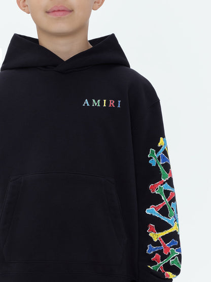 Kids - Kids Amiri Bones Scribble Hoodie - Black | Amiri Value