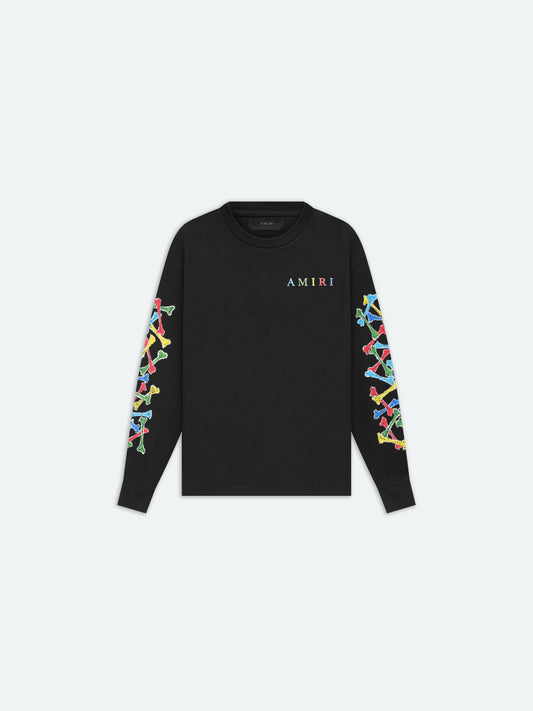 Kids - Amiri Bones Scribble Long Sleeve Tee - Black | Amiri Affordable