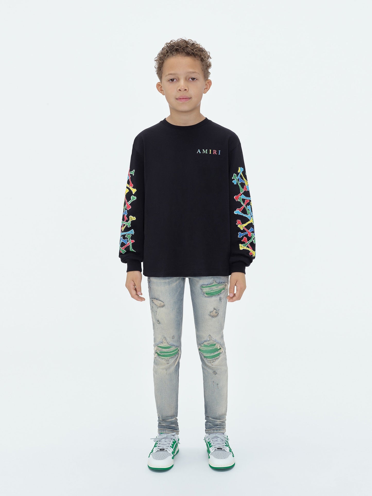 Kids - Amiri Bones Scribble Long Sleeve Tee - Black | Amiri Affordable