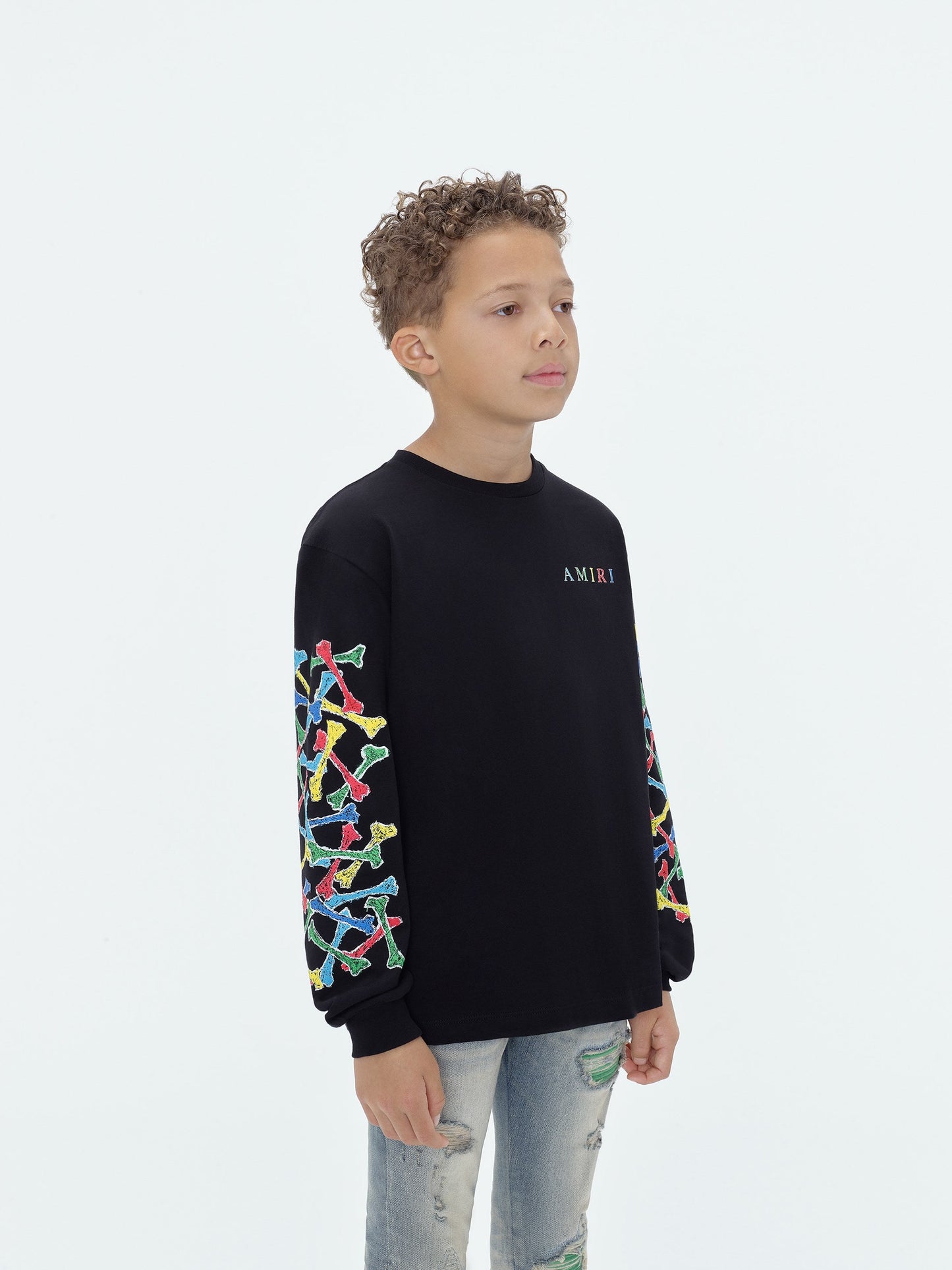 Kids - Amiri Bones Scribble Long Sleeve Tee - Black | Amiri Affordable