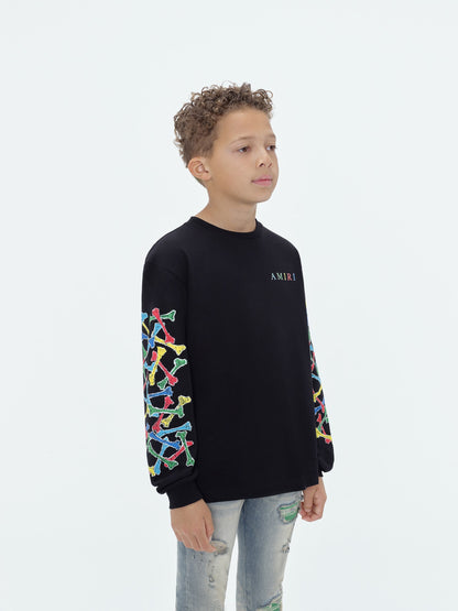 Kids - Amiri Bones Scribble Long Sleeve Tee - Black | Amiri Affordable