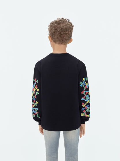 Kids - Amiri Bones Scribble Long Sleeve Tee - Black | Amiri Affordable