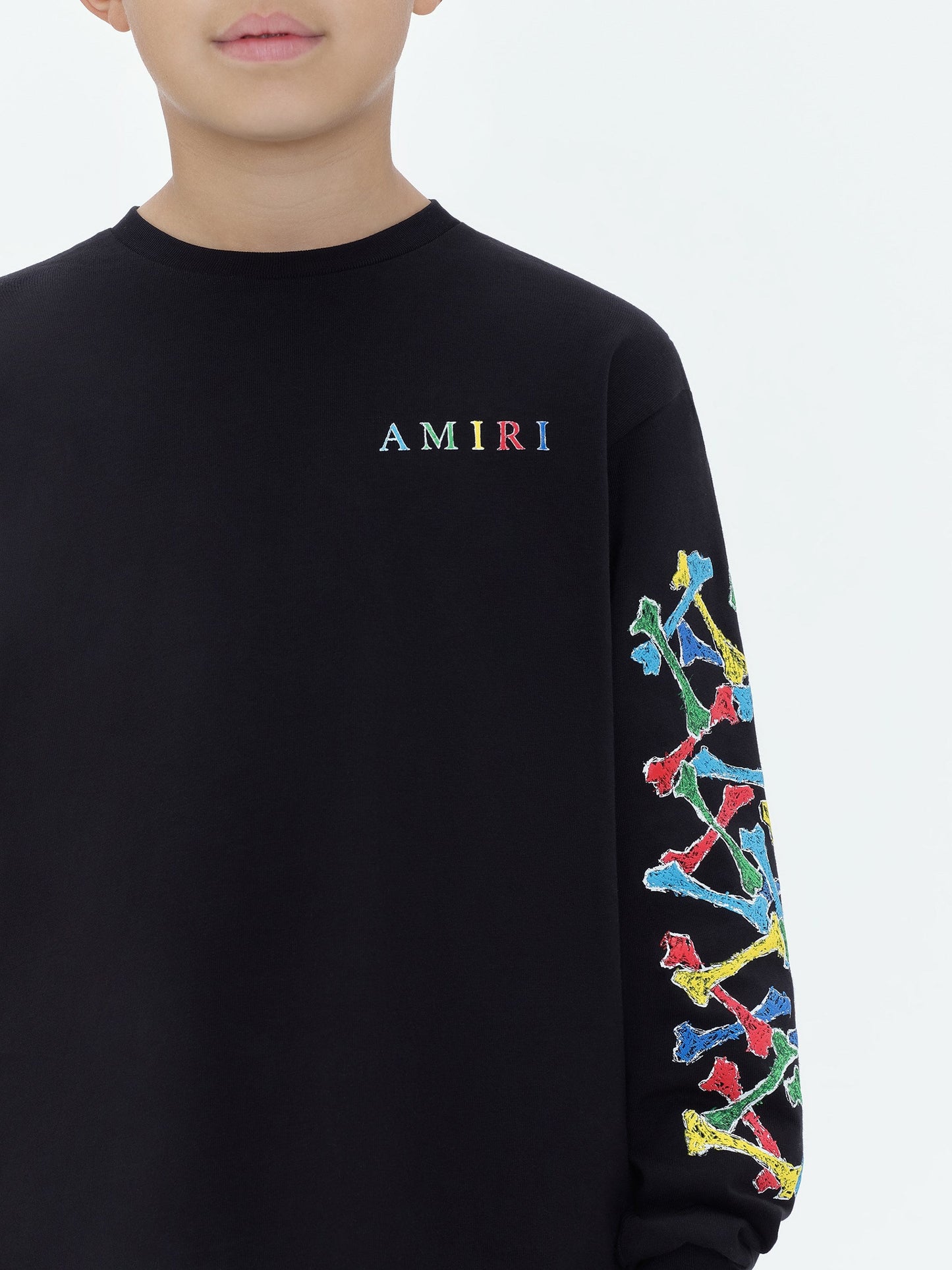 Kids - Amiri Bones Scribble Long Sleeve Tee - Black | Amiri Affordable