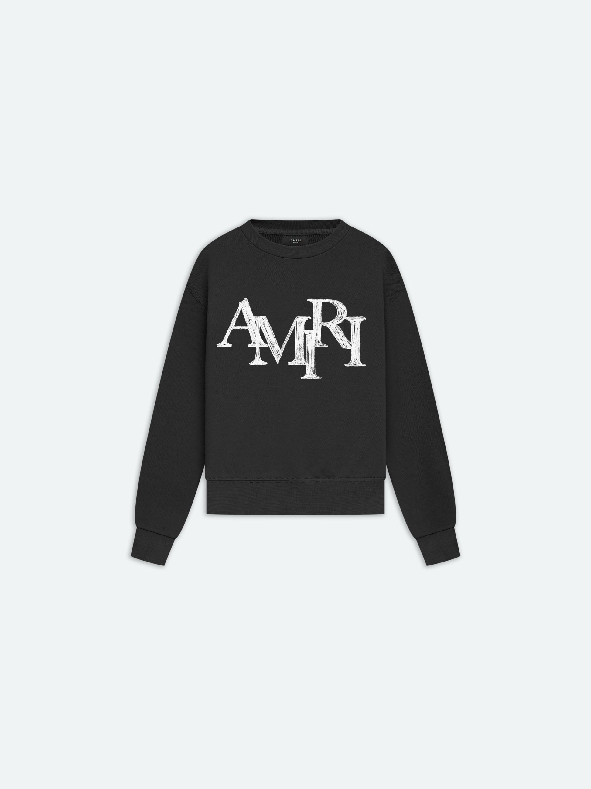 Kids - Amiri Staggered Scribble Crewneck - Black | Amiri Special Offer